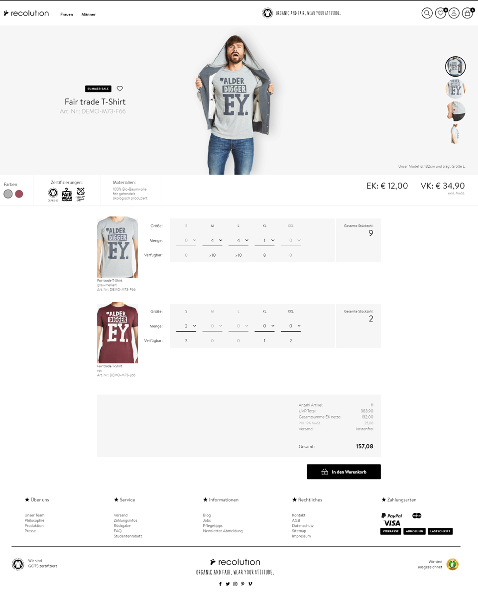 e-matters B2B-Shop Fashion Produktdetail-Color-Matrix-Choose